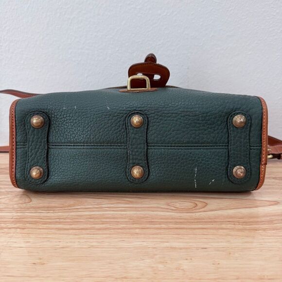 Vintage Green Dooney & Bourke Leather Equestrian Crossbody Medium Essex Purse - Picture 10 of 14